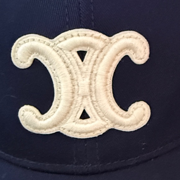 Celine Paris Navy Baseball Cap with Beige Embroidered Logo - Picture 11 of 11